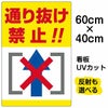 イラスト看板 「通り抜け禁止！！」 中サイズ(60cm×40cm)  表示板 縦型 商品一覧/プレート看板・シール/注意・禁止・案内/進入禁止・通行止め