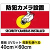 イラスト看板 「防犯カメラ設置」 中サイズ(60cm×40cm)  表示板 横型 監視カメラ 商品一覧/プレート看板・シール/注意・禁止・案内/防犯用看板