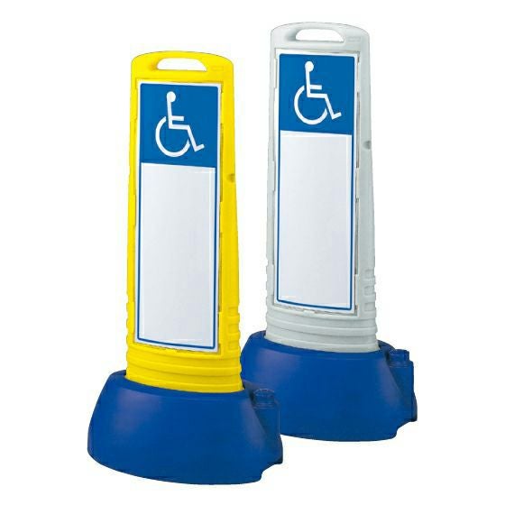 樹脂スタンド看板 サインキューブスリム 「車いすマーク」立て看板 スタンド看板 注水式 専用ウエイト付き 屋外対応