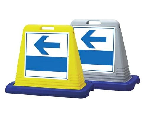 樹脂スタンド看板 サインキューブ「←（左矢印）」立て看板 駐車場 スタンド看板 標識 注水式 ウェイト付き 屋外対応 駐車場 駐輪場