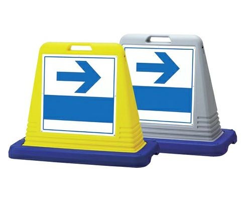 樹脂スタンド看板 サインキューブ「→（右矢印）」立て看板 駐車場 スタンド看板 標識 注水式 ウェイト付き 屋外対応 駐車場 駐輪場