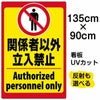 イラスト看板 「立入禁止 (英語)」 特大サイズ(135cm×91cm)  表示板 立入禁止 ピクトグラム 人間 商品一覧/プレート看板・シール/注意・禁止・案内/立入禁止/観光客向け