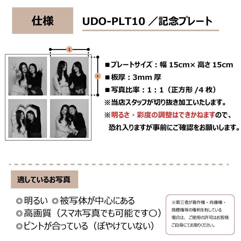 フォトプレート Lサイズ 記念プレート