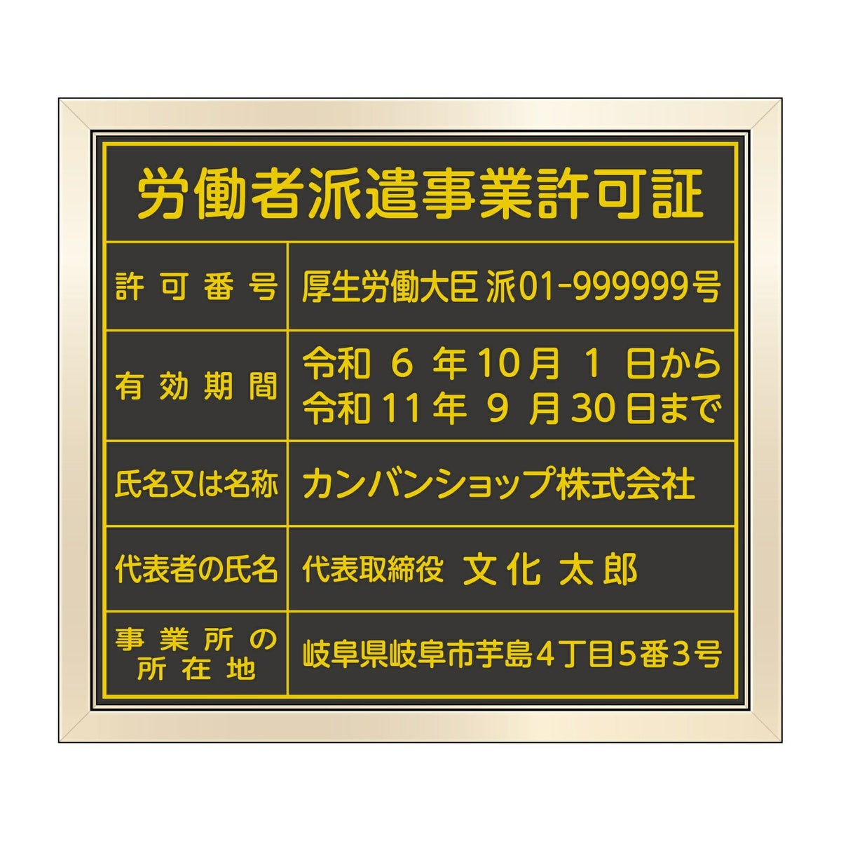 労働者派遣事業許可証