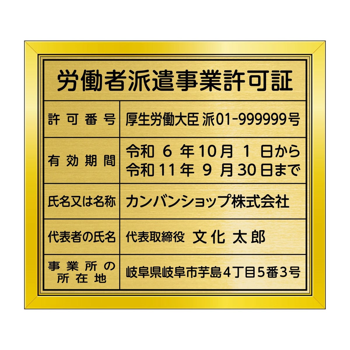 労働者派遣事業許可証