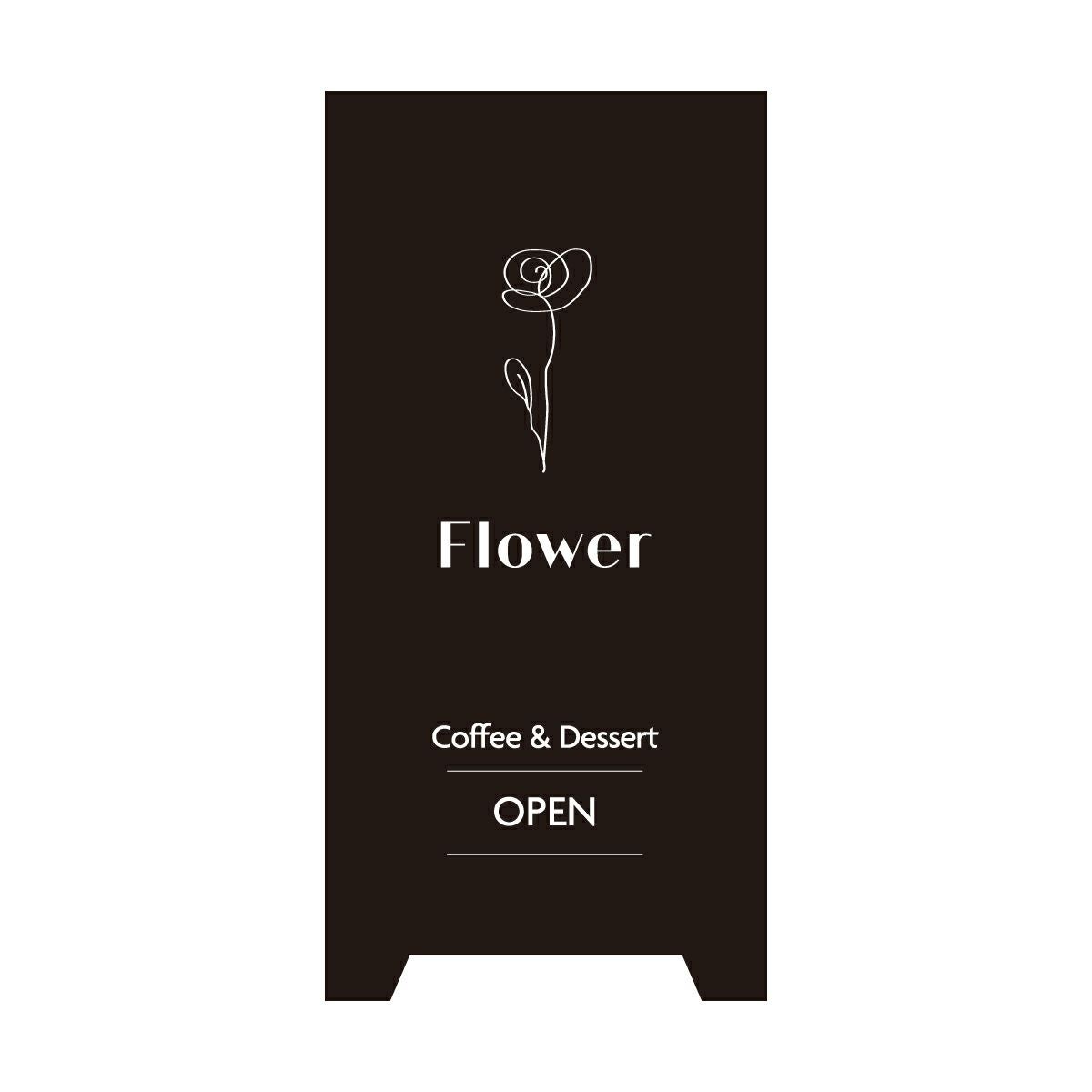 【半規格品】 スチール製スタンドプレート デザイン01 店舗看板 片面仕様 完全データ支給 本体カラーブラック