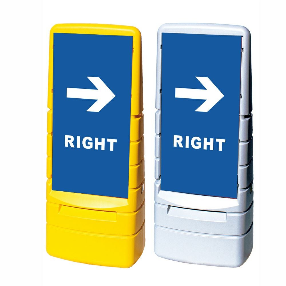 樹脂スタンド看板 マルチポップサイン 「 LEFT RIGHT ／ 左右兼用（表裏同方向矢印） 」 両面のみ 本体カラー（イエロー・グレー） 反射加工も出来ます！