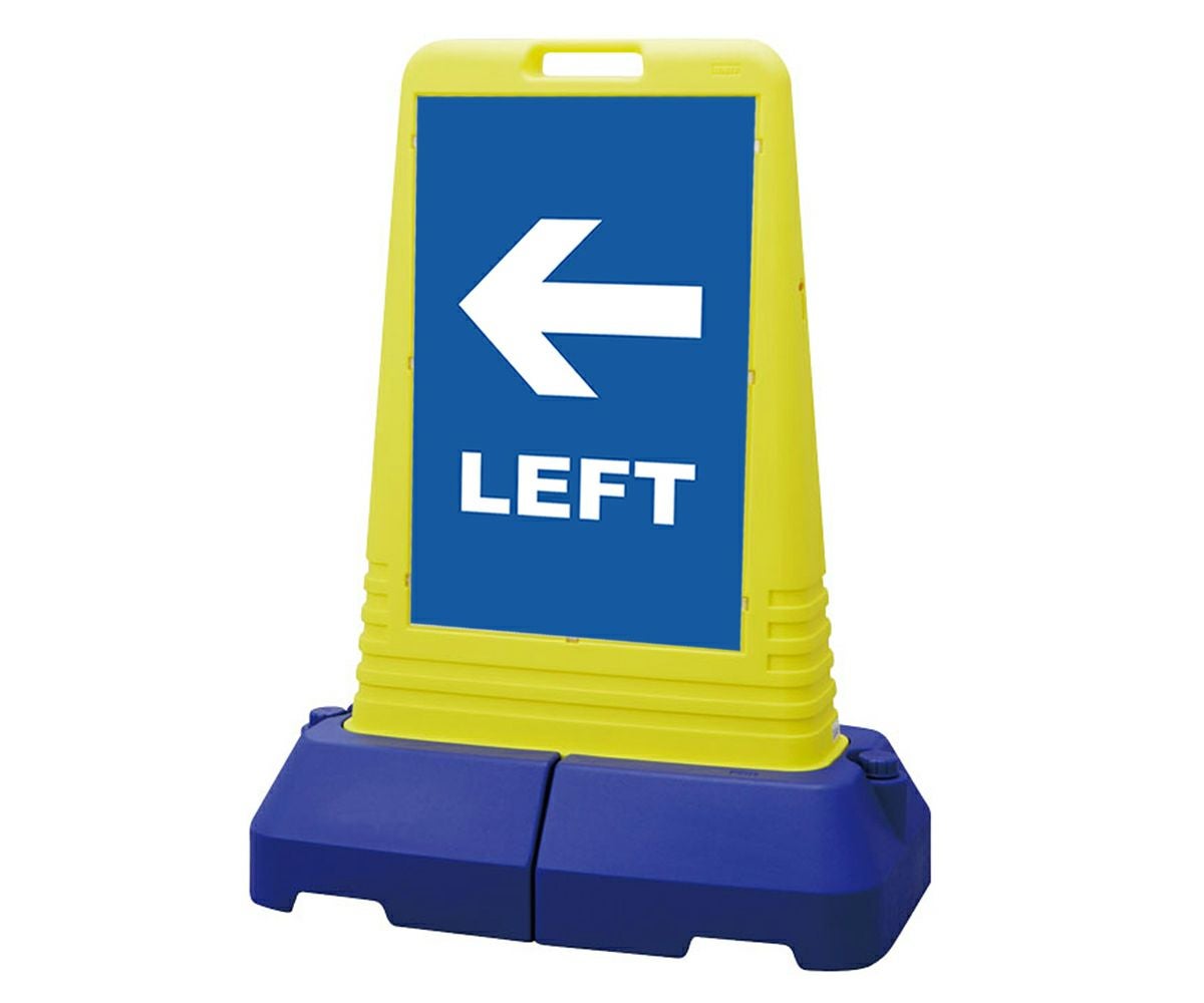 樹脂スタンド看板 サインキューブトール 「 LEFT 」 片面のみ 本体カラー（イエロー） 反射加工も出来ます！